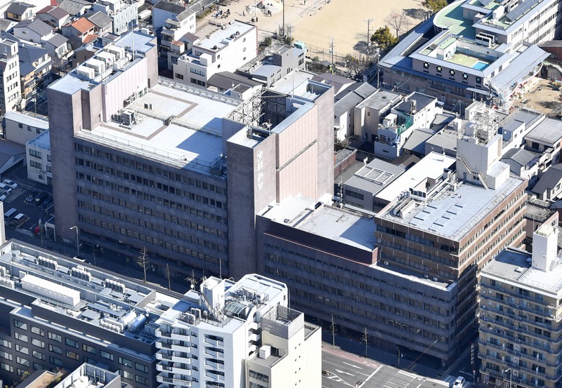 京都新聞社=京都市中京区で2022年2月11日、本社ヘリから木葉健二撮影