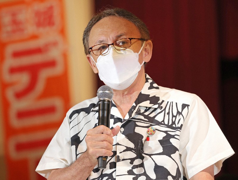 沖縄県の玉城デニー知事=那覇市で2022年6月11日午後3時11分、喜屋武真之介撮影