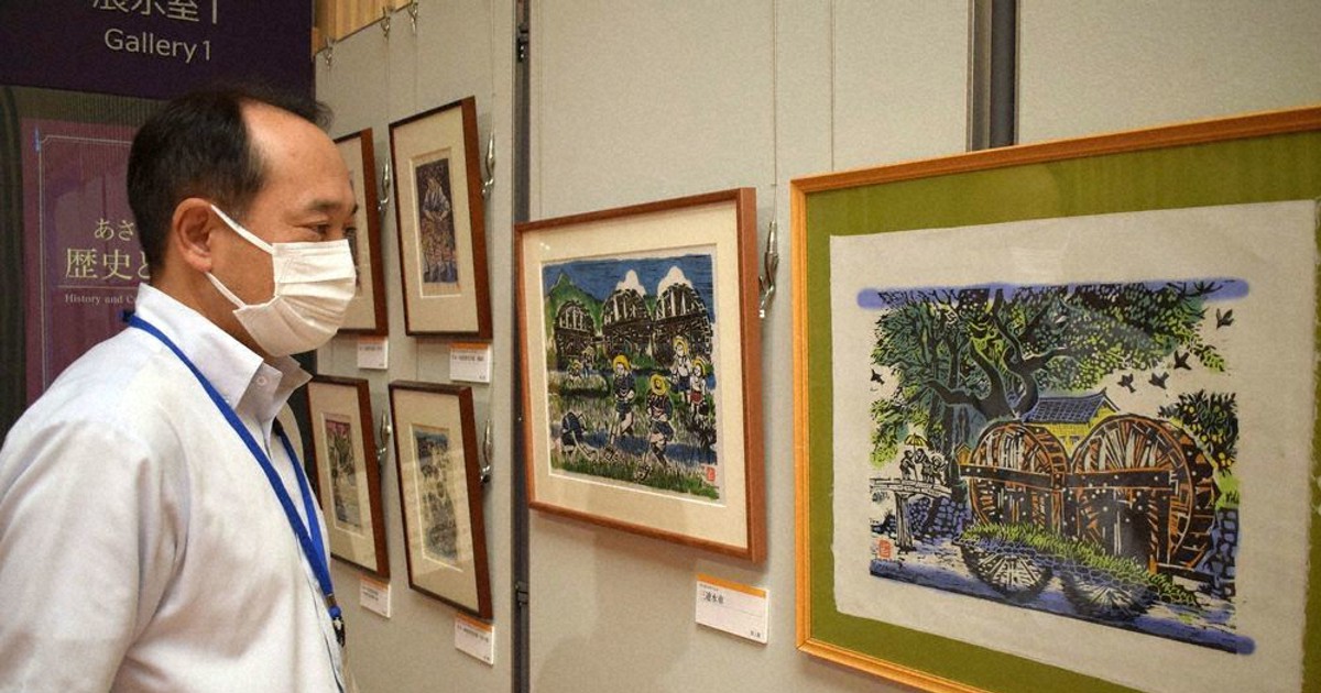 佐野　政治　村里の朝　木版画 佐野せいじ 木版画『里山の四季』 - 国内外の優れた伝統工芸品