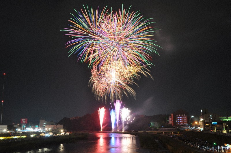 3年ぶり大花火 岡山 津山市の納涼ごんごまつり 中国 毎日新聞
