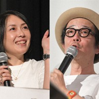 トークイベントで旦過市場の魅力などを語る町田そのこさん（左）とリリー・フランキーさん＝北九州市小倉北区の小倉昭和館で2022年6月28日、上入来尚撮影