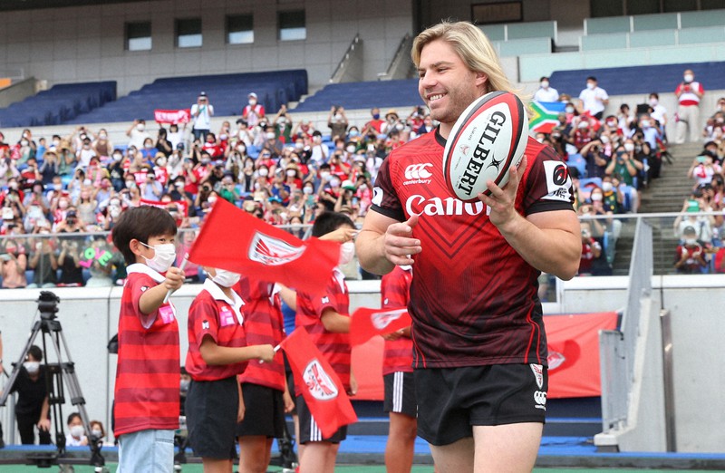 デクラーク選手 直筆サイン入り キヤノン ラグビー オーバーサイズロン