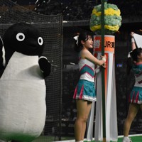 Suicaペンギン2羽いたんだ」 JR東日本対決で同時登場 都市対抗 [写真