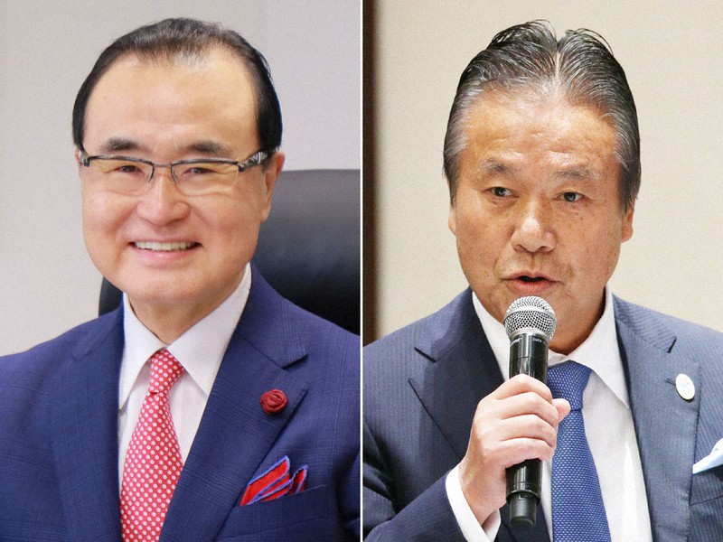 青木拡憲氏(左、AOKIホールディングスホームページから)と高橋治之氏
