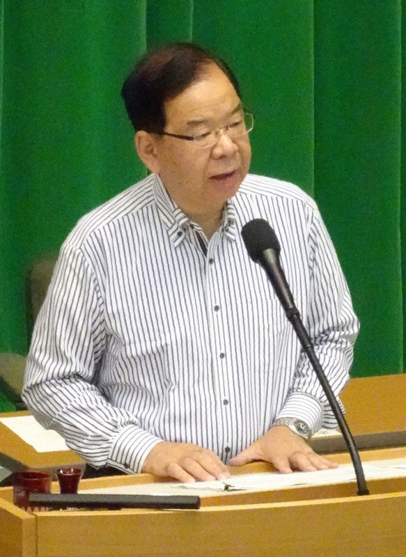 第6回中央委員会総会で幹部会報告を行う共産党の志位和夫委員長=東京都渋谷区の同党本部で2022年8月1日午前10時43分、樋口淳也撮影