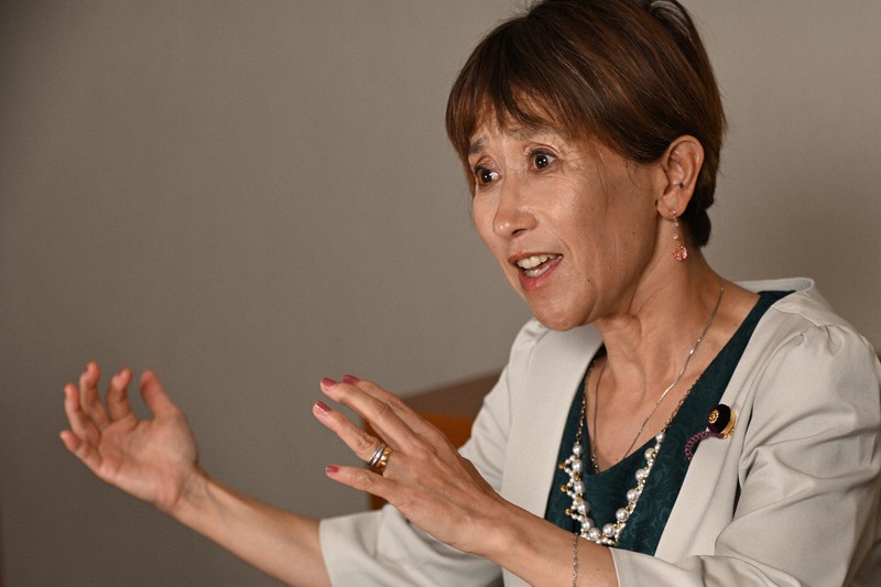 松野明美氏=内藤絵美撮影