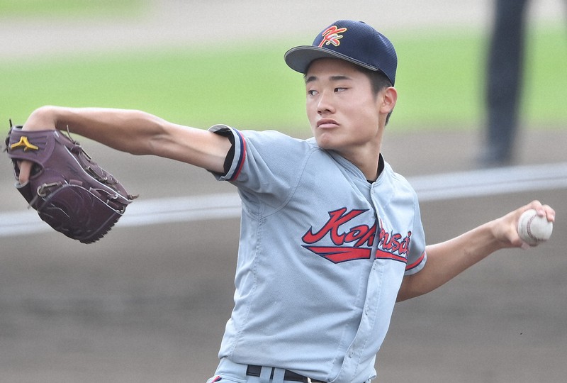 京都国際のエース左腕・森下瑠大=京都市右京区のわかさスタジアム京都で2022年7月27日、山崎一輝撮影