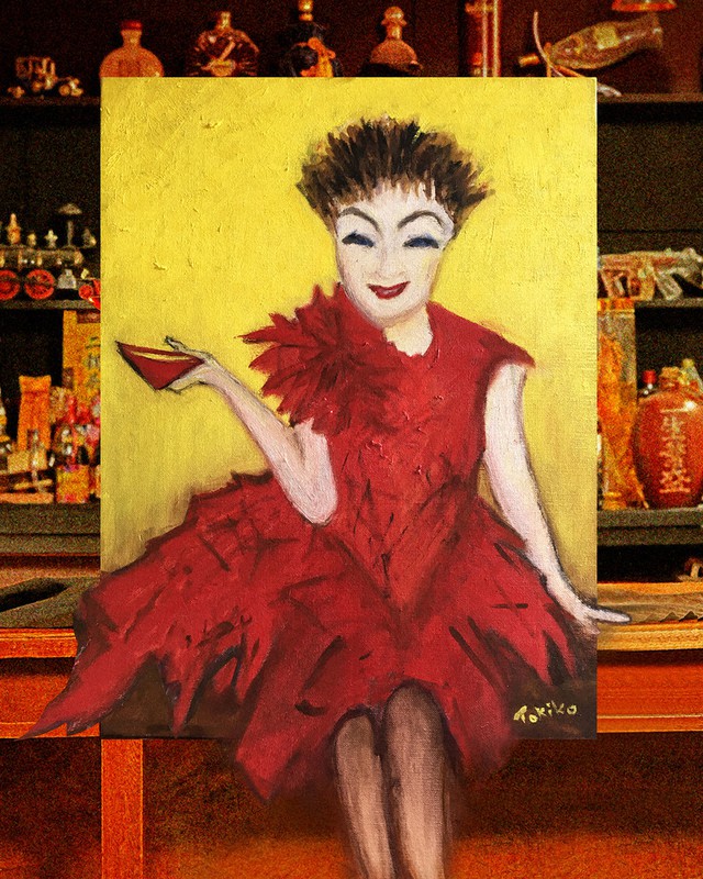加藤登紀子さんの絵画作品=本人提供