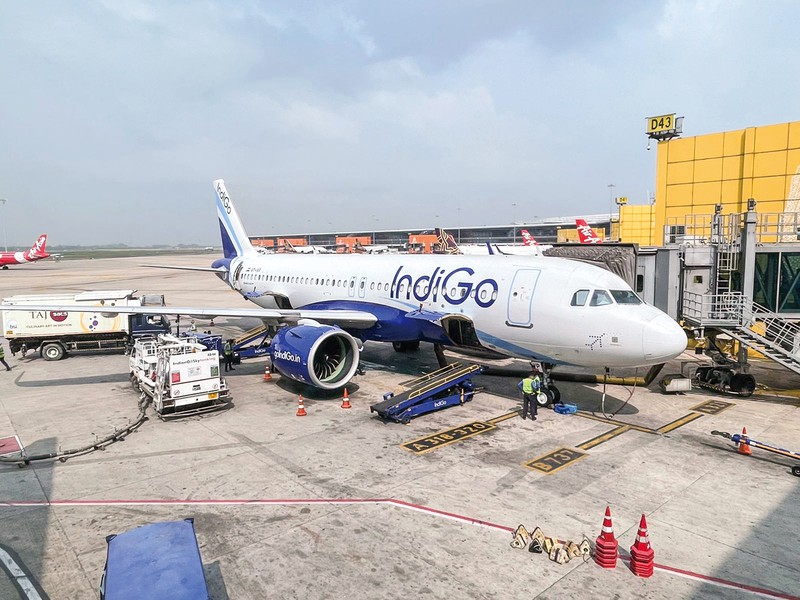 筆者もよく利用するインディゴはインドの航空市場で最大シェアを有する 筆者撮影