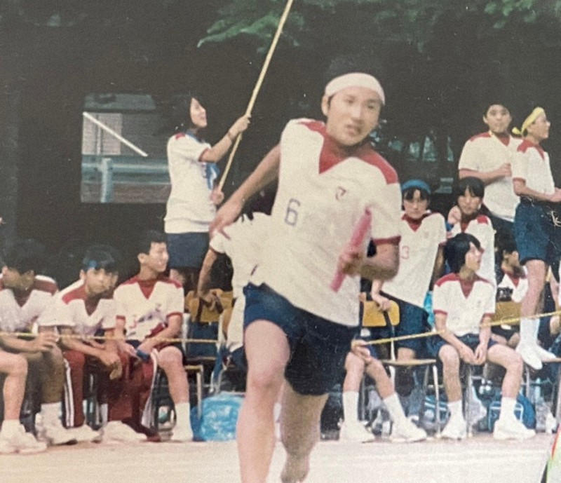 中学生時代の西尾健司さん。運動会ではいつもリレーの選手だった=西尾裕美さん提供