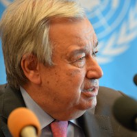 国連のグテレス事務総長＝米ニューヨークの国連本部で2022年8月3日、隅俊之撮影