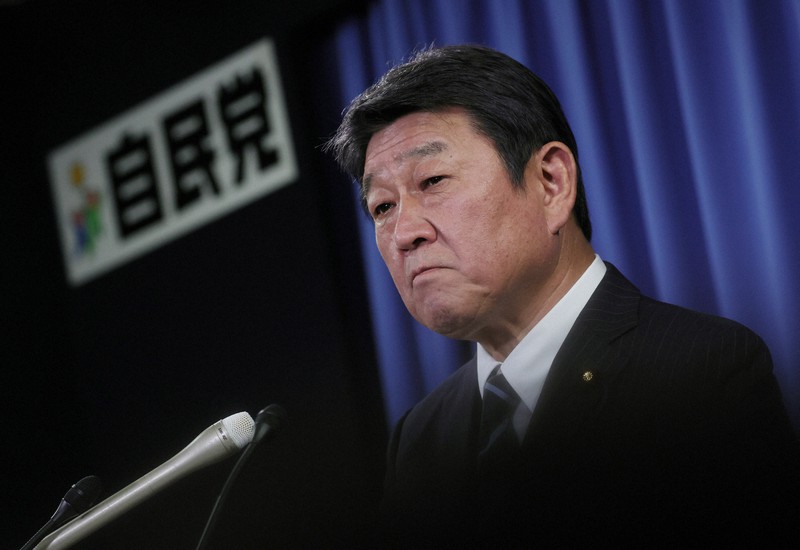 党所属国会議員と旧統一教会との関わりについて記者会見する自民党の茂木敏充幹事長=東京都千代田区の同党本部で2022年9月8日午後5時21分、吉田航太撮影