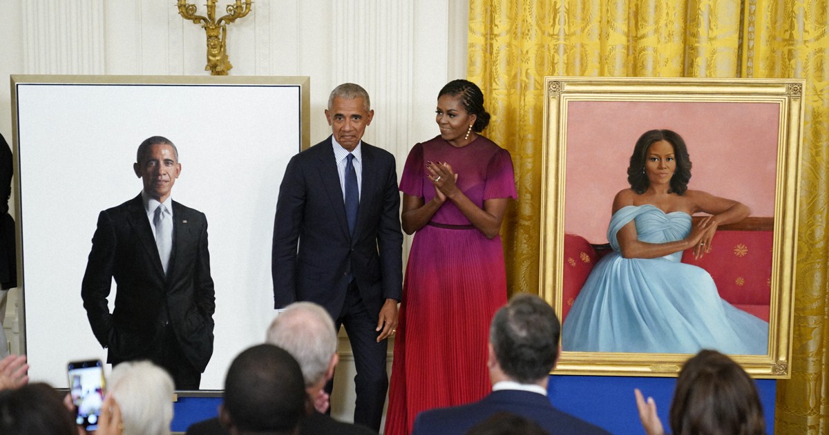 ホワイトハウスでオバマ夫妻の肖像画除幕 「写真のよう」と絶賛 | 毎日新聞
