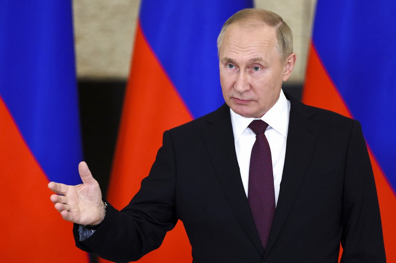 ロシアのプーチン大統領=ウズベキスタンで2022年9月16日、AP