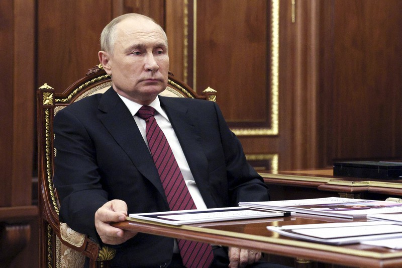 ロシアのプーチン大統領=モスクワで2022年10月3日、AP