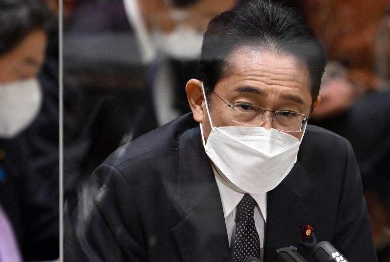 参院予算委員会で質問に答える岸田文雄首相=国会内で2022年10月19日午前9時16分、竹内幹撮影