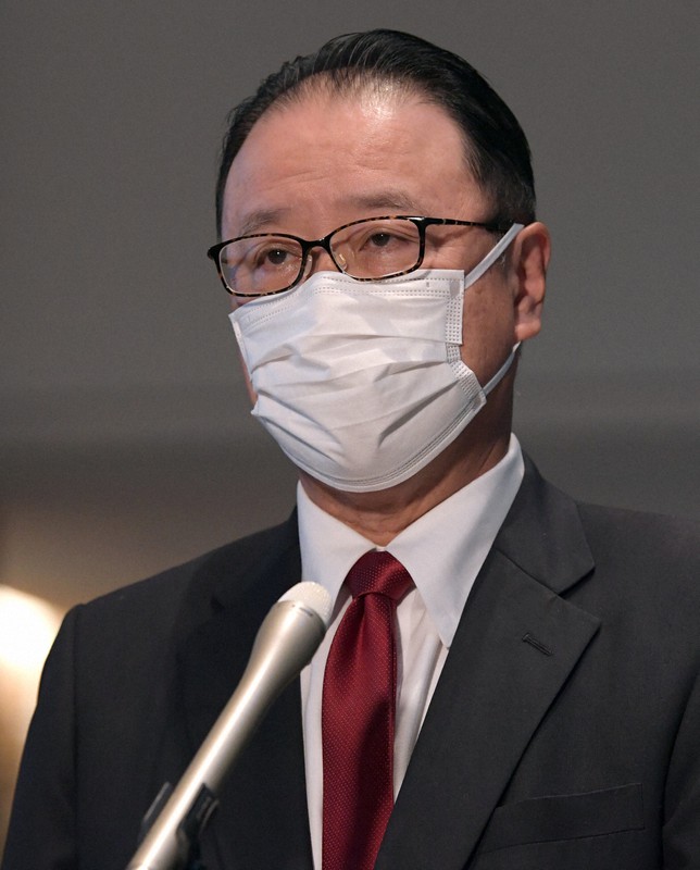 桜田謙悟代表幹事=2021年6月3日午後6時8分、竹内幹撮影