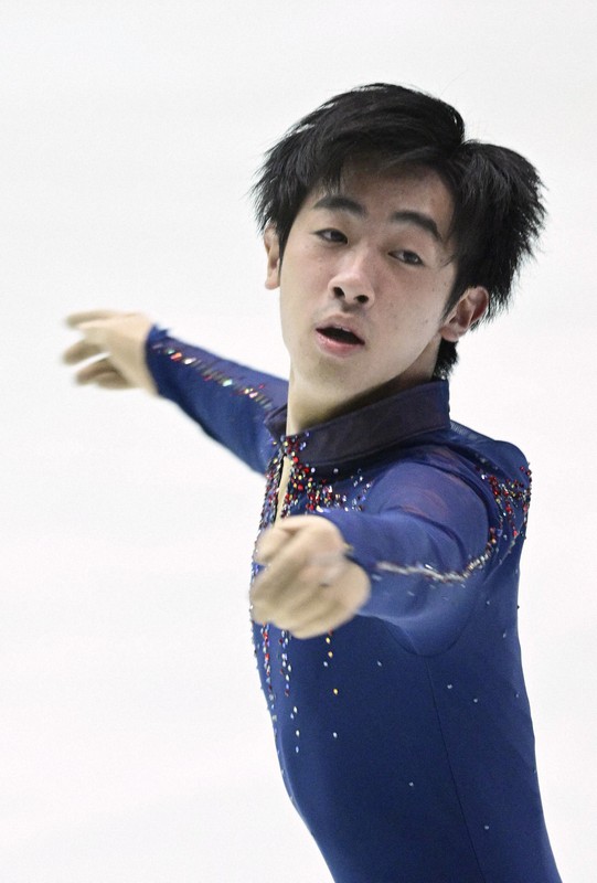 男子フリーで演技をする壺井達也=京都アクアリーナで2022年10月30日、藤井達也撮影