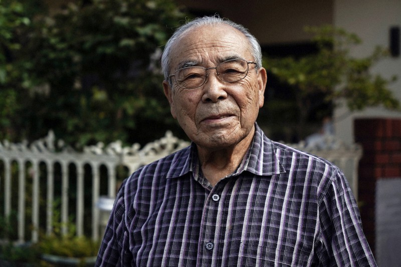 水戸空襲を経験した小菅次男さん=水戸市で2022年9月5日、渡部直樹撮影