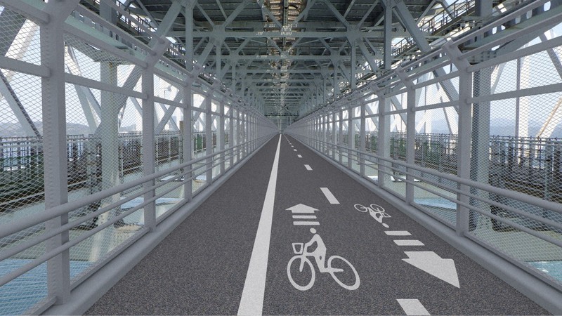 自転車道整備時の大鳴門橋イメージ(徳島県提供)