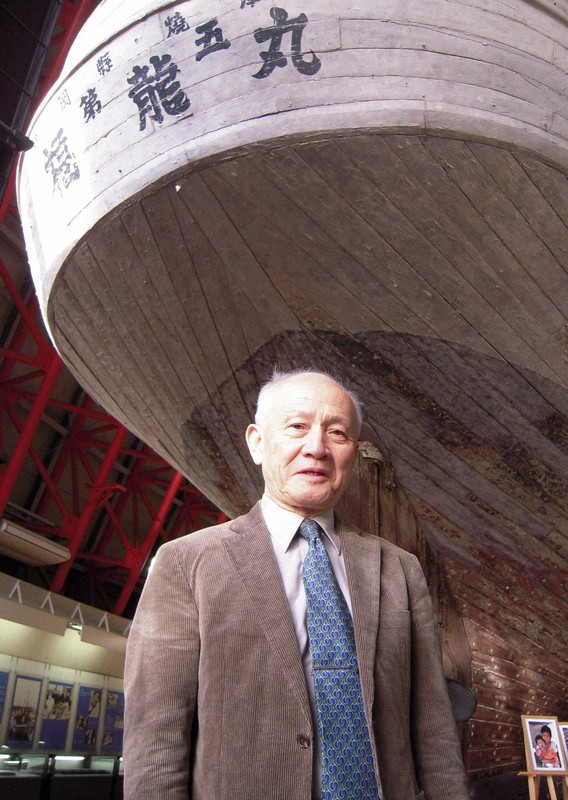 川崎昭一郎さん=江東区夢の島2の第五福竜丸展示館で2013年3月、大沢瑞季撮影