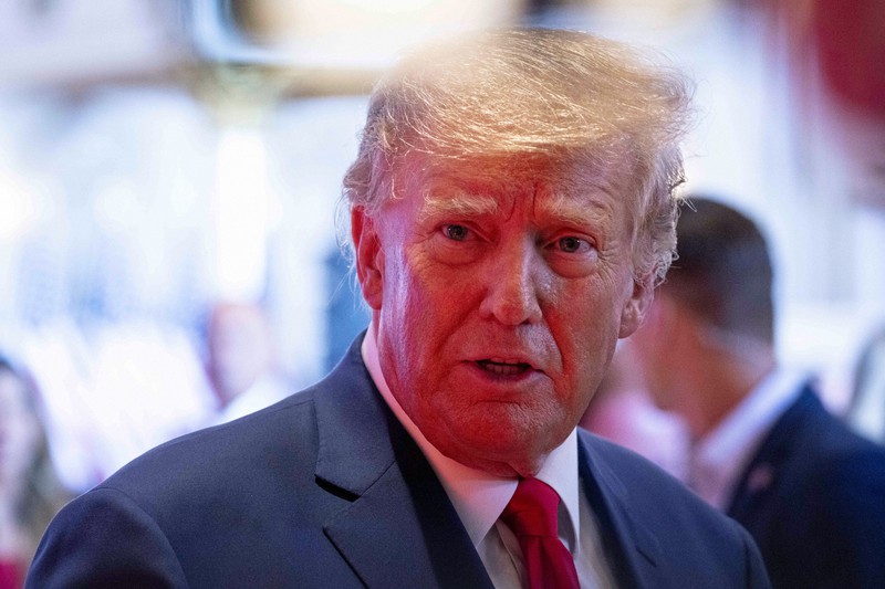 米国のトランプ前大統領=米南部フロリダ州で2022年11月8日、AP