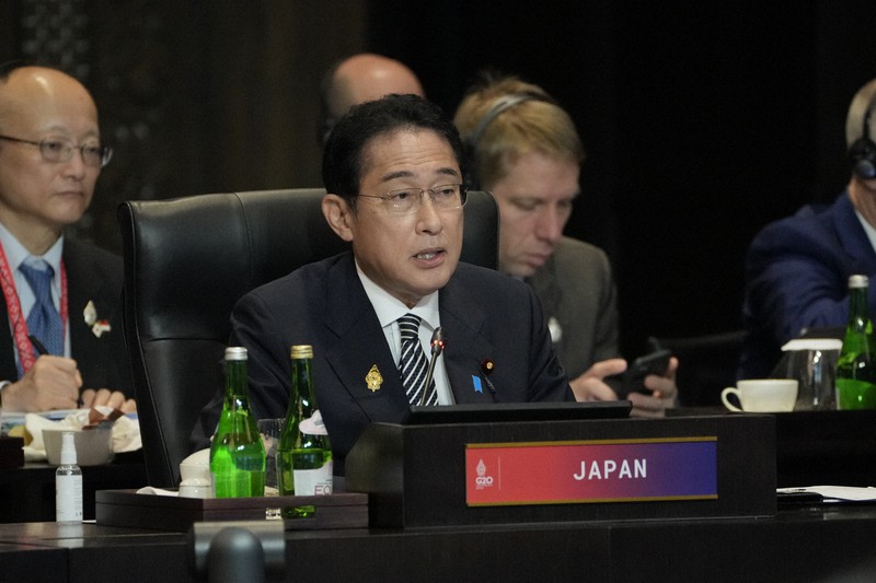 G20首脳会議に出席した岸田文雄首相=インドネシア・バリ島で2022年11月15日、AP
