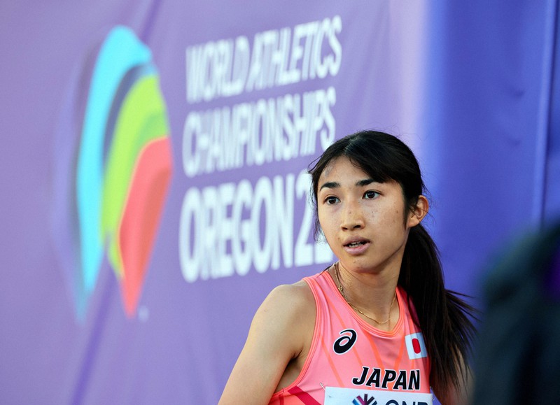 陸上の世界選手権女子1500メートル予選を通過した田中希実選手=米オレゴン州ユージンで2022年7月15日(代表撮影)