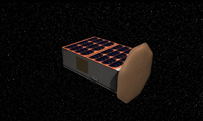 宇宙空間を航行する探査機「OMOTENASHI(オモテナシ)」=宇宙航空研究開発機構(JAXA)提供