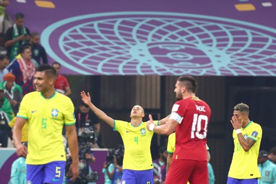 圧巻の芸術弾、五輪「得点王」リシャルリソンが2得点 サッカーW杯