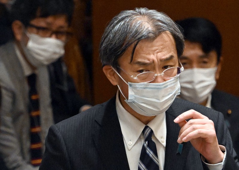 参院予算委員会で立憲民主党の福山哲郎氏の質問に対する答弁に臨む秋葉賢也復興相=国会内で2022年11月30日午前9時43分、竹内幹撮影