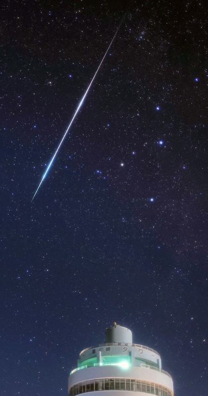流星キラリ 本州最南端でも天文ファン歓声 ふたご座流星群 [写真特集7