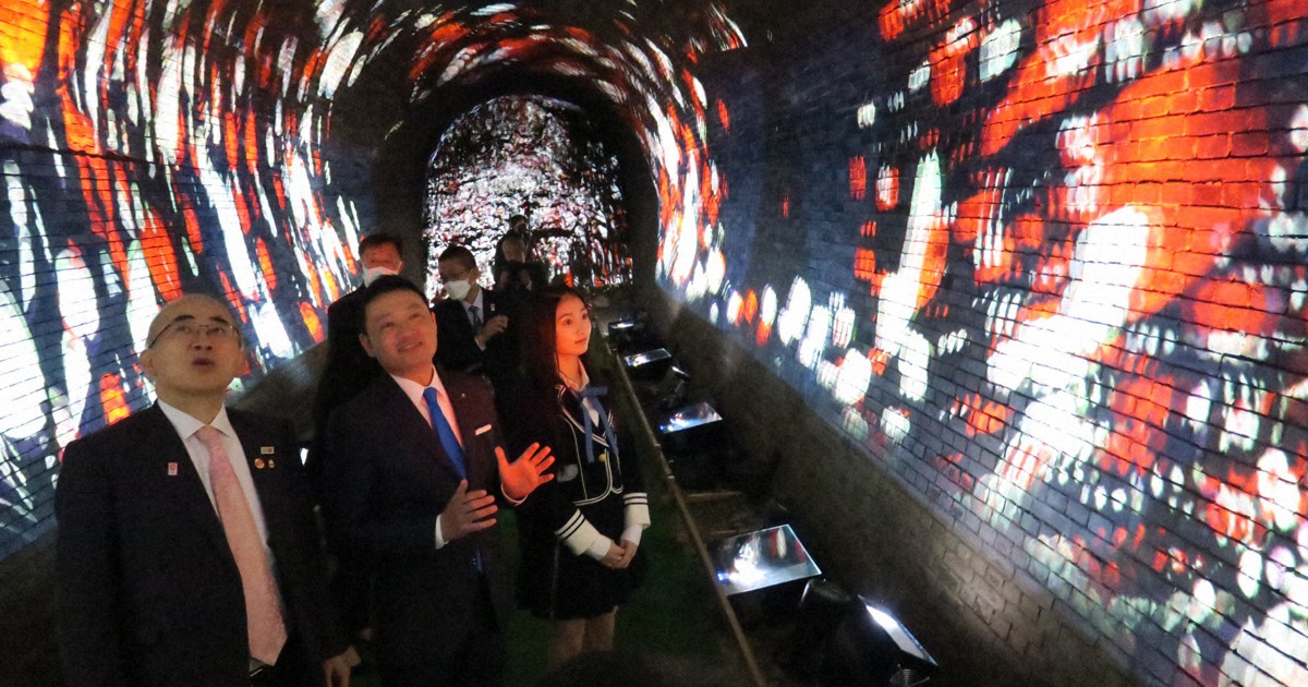 日本遺産のトンネル壁面でプロジェクションマッピング 大阪・柏原