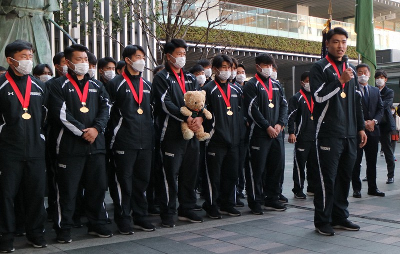 全国高校ラグビー優勝・東福岡が報告会「いろんな方々のおかげ