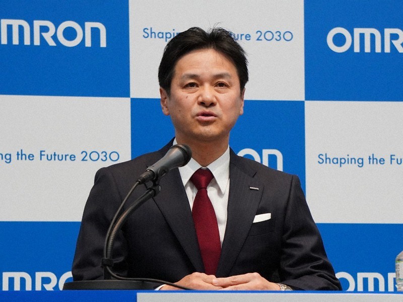 オムロンの辻永順太次期社長＝京都市下京区で、妹尾直道撮影