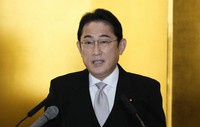 年頭の記者会見で「異次元の少子化対策」を表明する岸田文雄首相＝三重県伊勢市で2023年1月4日午後2時10分（代表撮影）