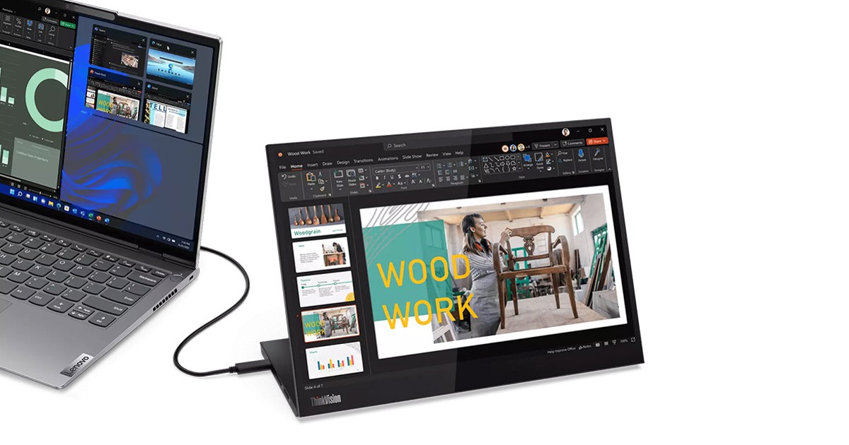 ThinkVision M14d モバイルモニター ThinkVision M14d(14型モバイル/2240×1400/IPS/USB-C