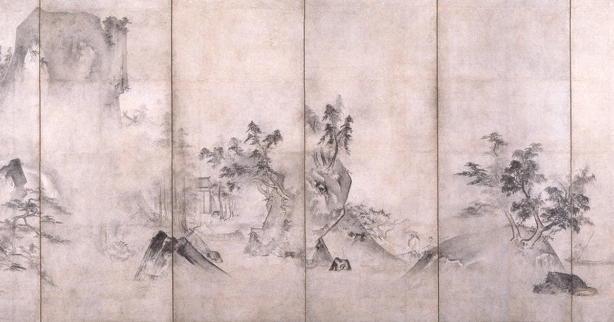 作者不詳 大判山水水墨画『上海景勝地 江南水郷』 絵画