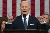 President Joe Biden delivers the State of the Union address to a joint session of Congress at the U.S. Capitol, Feb. 7, 2023, in Washington. (Jacquelyn Martin, Pool, File)