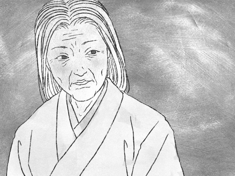 鉛筆画 老女の肖像