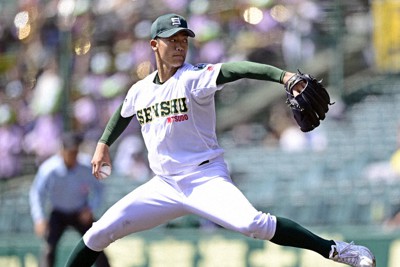 大甲子園 プロ注目の専大松戸・平野大地「指にしびれ」 夏の甲子園は登板せず