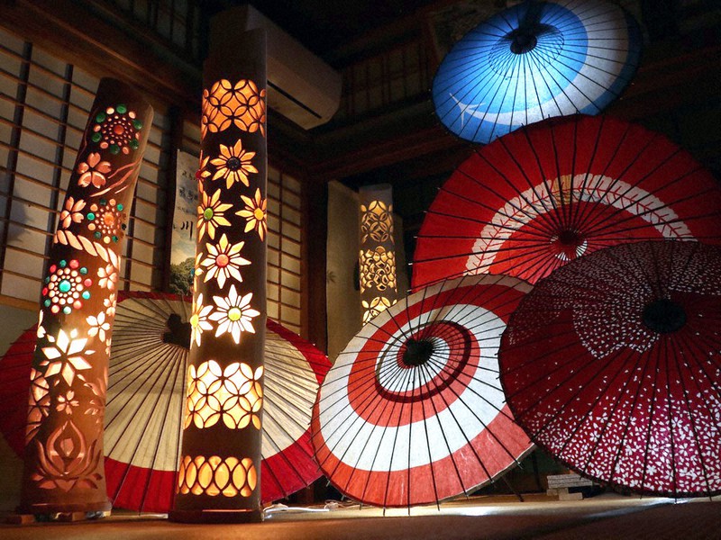 竹灯り　〜〜桜と和〜　竹灯籠　極太孟宗竹 竹灯り カラー彩シリーズ 〜〜桜と和〜 竹灯籠 極太孟宗竹