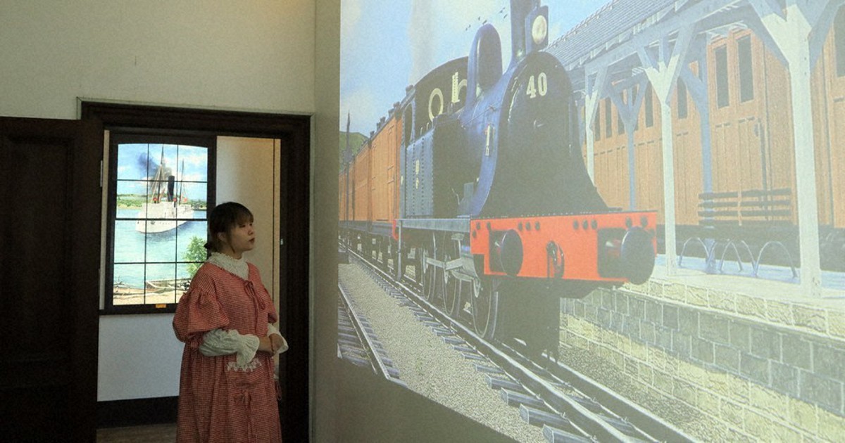 鉄道スクエア 開通時の様子、CG再現 旧駅舎にスクリーン 長浜 ／滋賀