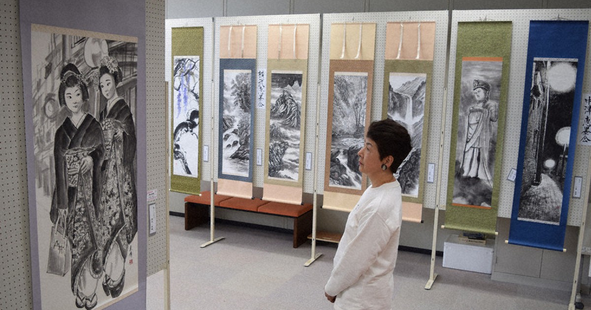 豊前市で水墨画展 清水恵峰さんと生徒の作品 市立図書館 ／福岡 | 毎日新聞