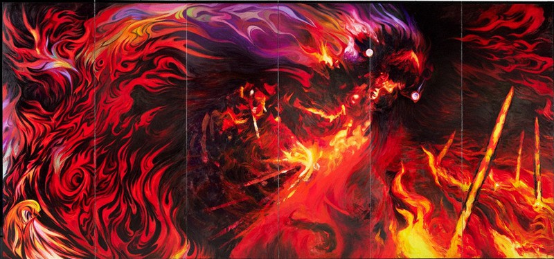 とある、有名な方から頂戴致しました。金があしなわれて居る様な絵画で御座います。 金峯山寺に書画「御釈迦様」を奉納（奈良テレビ） / 書家 紫舟(ししゅう)