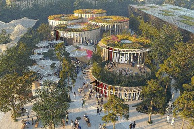 わ！ドイツ」 万博パビリオンは七つの円形建築で循環経済表現