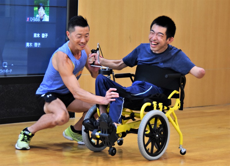 Pedalpowered wheelchair trial event held in west Japan city The Mainichi