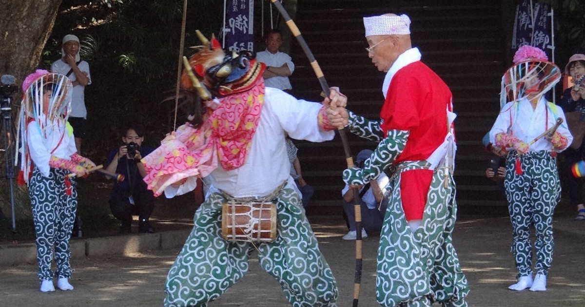 豊作祈り羯鼓舞、息合った8演目 富津・古船浅間神社 ／千葉 | 毎日新聞