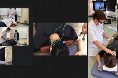 オンラインでの実技の様子