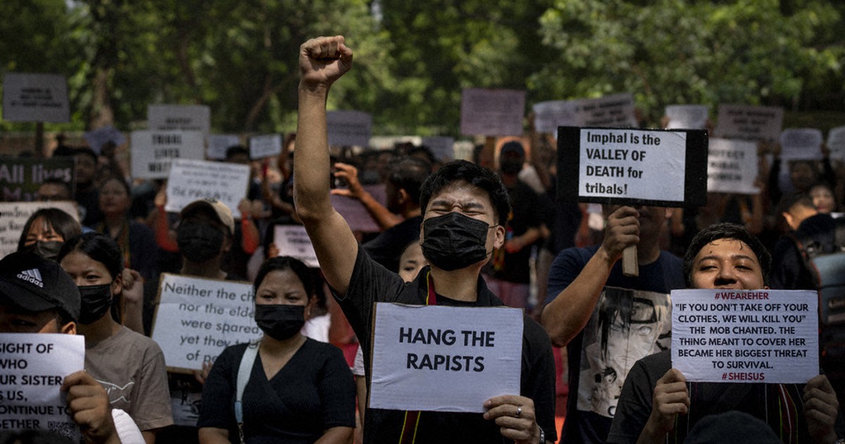 Thousands protest mob assault of women who were paraded naked in remote